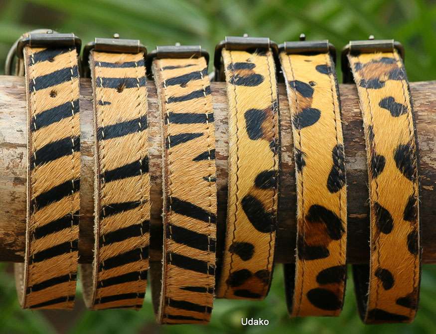 Welpenhalsband in Leder mit Echthaar
